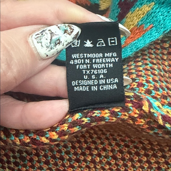 Colorful Geometric Patterned Long Cardigan - Picture 8 of 12